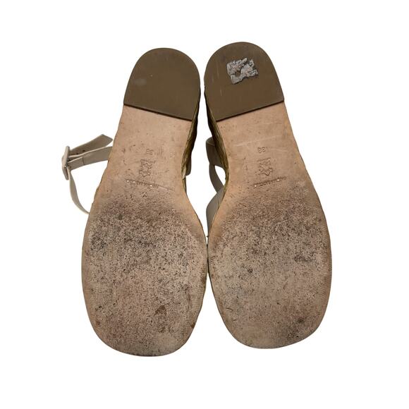 Paloma Barcelo Elegant Cream Clama Wedge Sandals Size 38 - Picture 6 of 6